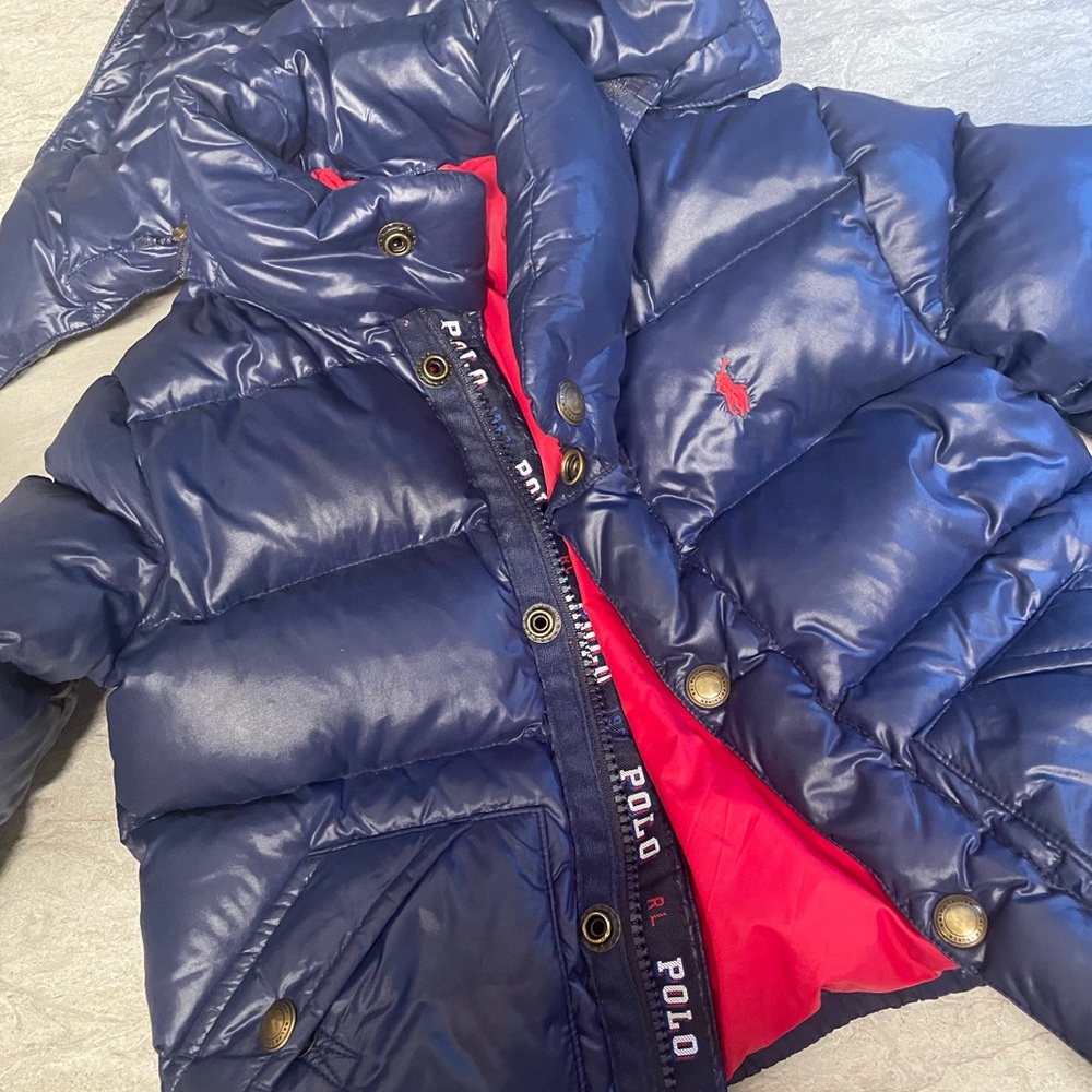 Polo blue coat toddler boys 3t great condition